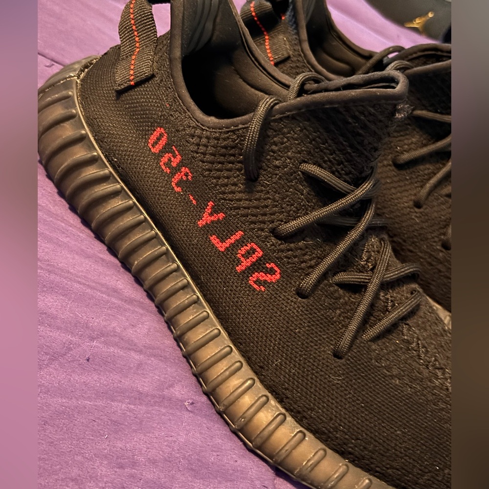 Yeezy Black and Red Boost 350 V2 Sneakers